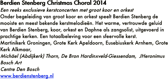 Berdien Stenberg Christmas Choral 2014